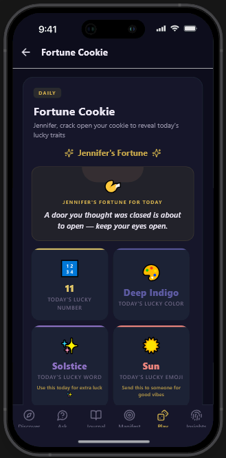 ForeSight fortune cookie game