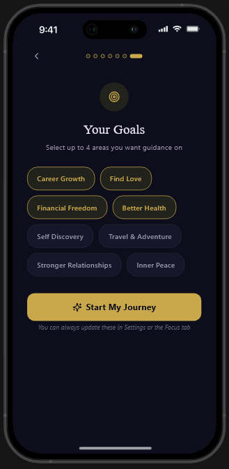 ForeSight goals selection screen