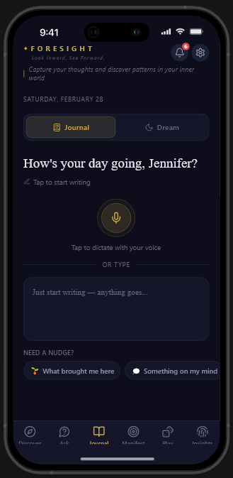 Journal tab in ForeSight